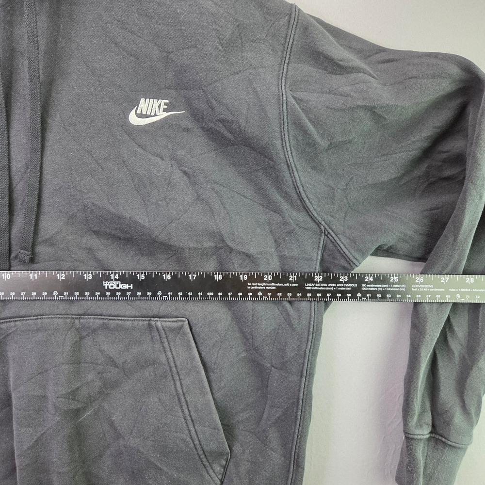 Nike Hoodie Mens Medium Black Sportswear Club Fleece Pullover Embroidered Logo - Picture 2 of 5